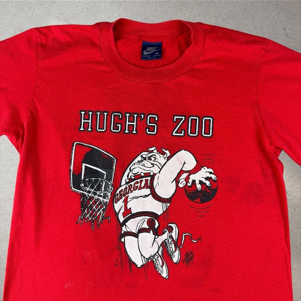 Vintage 80s Nike Georgia Bulldogs Basketball Shirt Medium Hugh Durham Hugh's Zoo